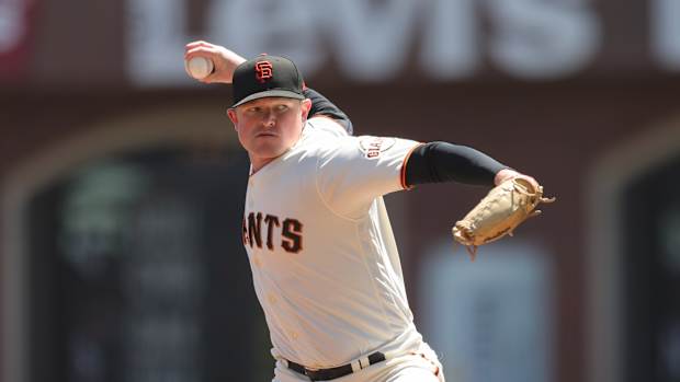 SF Giants starter Logan Webb pitches on August 18th.